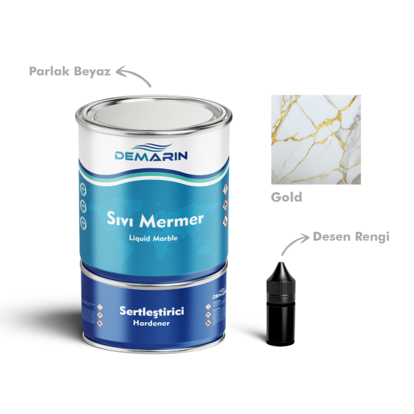 Solventsiz Sıvı Mermer, Liquid Marble (Tezgah, Zemin Boyası)